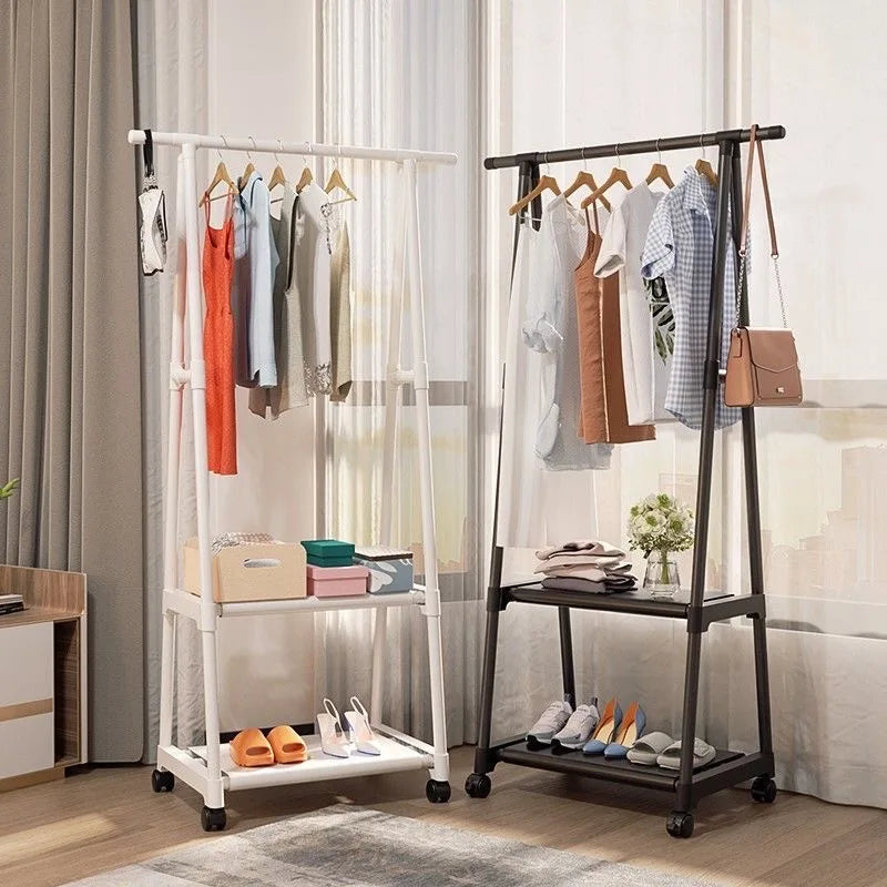 Floor Clothes Rack Standing Hangers Wooden Hanger for Clothes Coat Rack Wall Bags Living Room Cabinets Racks Shelves Clothing