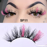 Fluffy 25MM Mink Eyelashes Colored Lashes With Glitter Bulk Wholesale Pink White Red Blue 5D Mink Lashes Supplies Makeup Tools