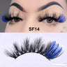 Fluffy 25MM Mink Eyelashes Colored Lashes With Glitter Bulk Wholesale Pink White Red Blue 5D Mink Lashes Supplies Makeup Tools