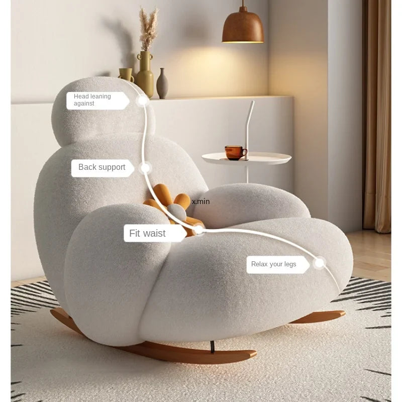 Fluffy White Living Room Chair Modern Cute Floor Ergonomic Living Room Chair Lounge Recliner Meuble Salon Home Furniture