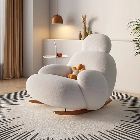 Fluffy White Living Room Chair Modern Cute Floor Ergonomic Living Room Chair Lounge Recliner Meuble Salon Home Furniture