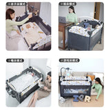 Foldable Baby Cradle Bed Multi-functional Children's Beds Portable Mobile Newborn Splicing Large Bed Modern Children's Furniture