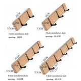 Foldable Bamboo Wall-mounted Clothes Hooks Door Hangers Household Coat Towel Hook Shelf Bathroom Hanging Rack