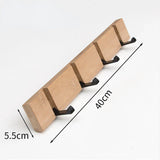 Foldable Bamboo Wall-mounted Clothes Hooks Door Hangers Household Coat Towel Hook Shelf Bathroom Hanging Rack