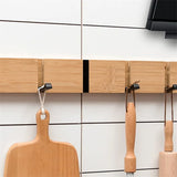 Foldable Coat Rack Bamboo Hat Hanger With Hook Wall-mounted Shelf Kitchen Toilet Wall Clothing Rack Sundries Storage Hooks