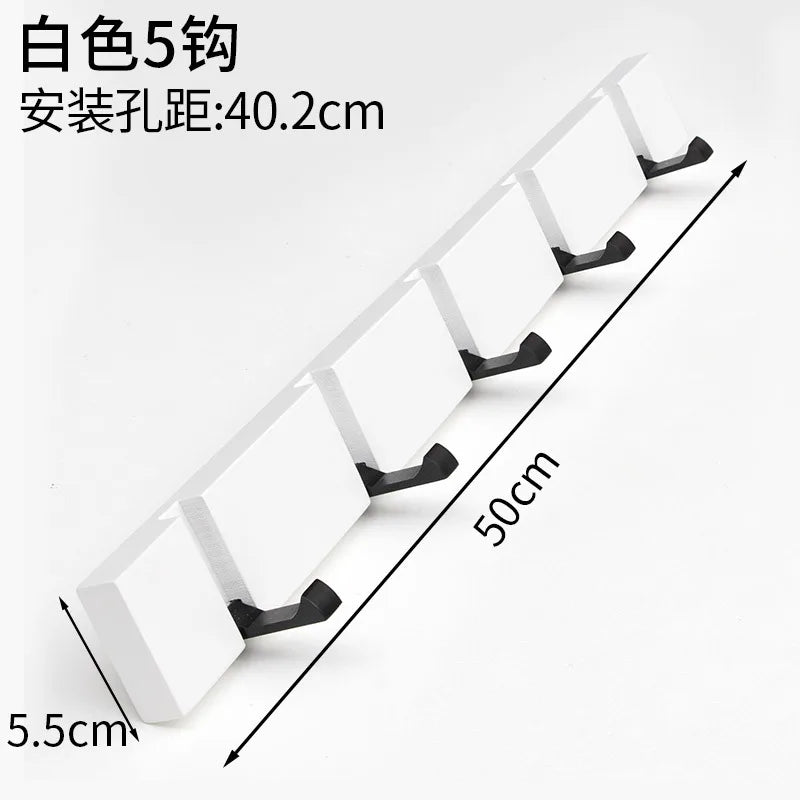 Foldable Coat Rack Bamboo Hat Hanger With Hook Wall-mounted Shelf Kitchen Toilet Wall Clothing Rack Sundries Storage Hooks