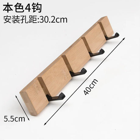 Foldable Coat Rack Bamboo Hat Hanger With Hook Wall-mounted Shelf Kitchen Toilet Wall Clothing Rack Sundries Storage Hooks