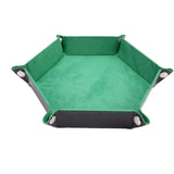 Foldable Dice Tray Box PU Leather Folding Hexagon Coin Square Tray Dice Game 6 Colors