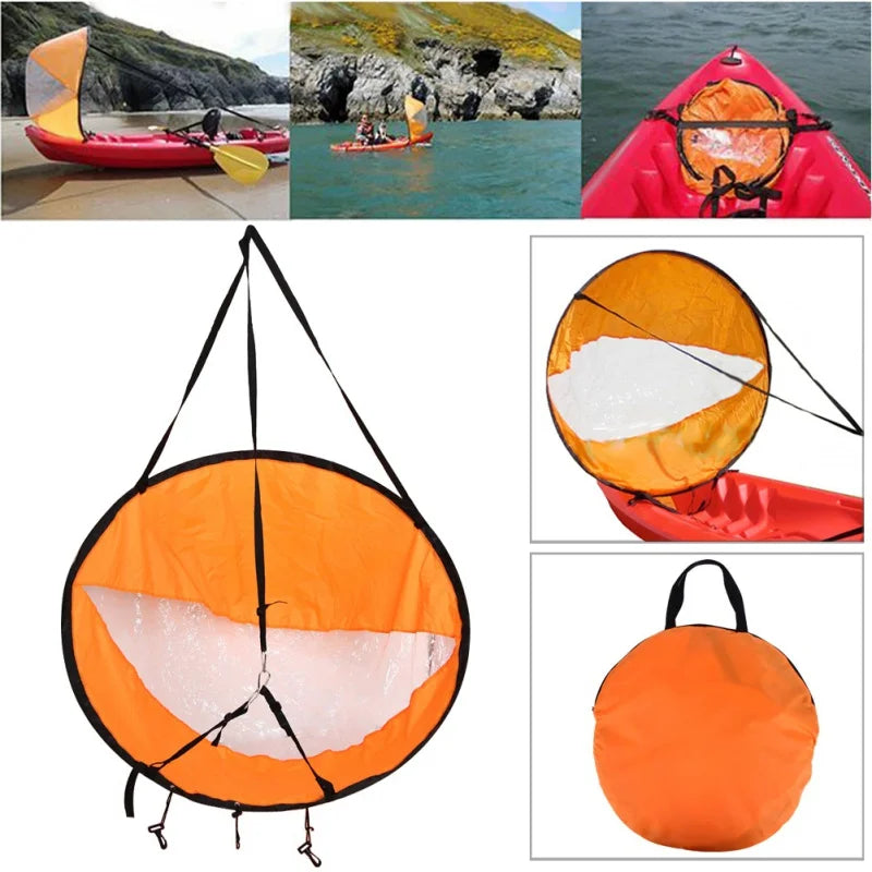 Foldable Durable Kayak Boat Wind Sail Sup Paddle Board Sailing Canoe Stroke Wind Paddle Rowing Boats Wind With Clear Window Surf