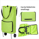 Foldable Portable Trolley Case With Wheels Multifunction Reusable Shopping Bag Non-woven Fabric Supermarket Grocery Pull Cart Ba