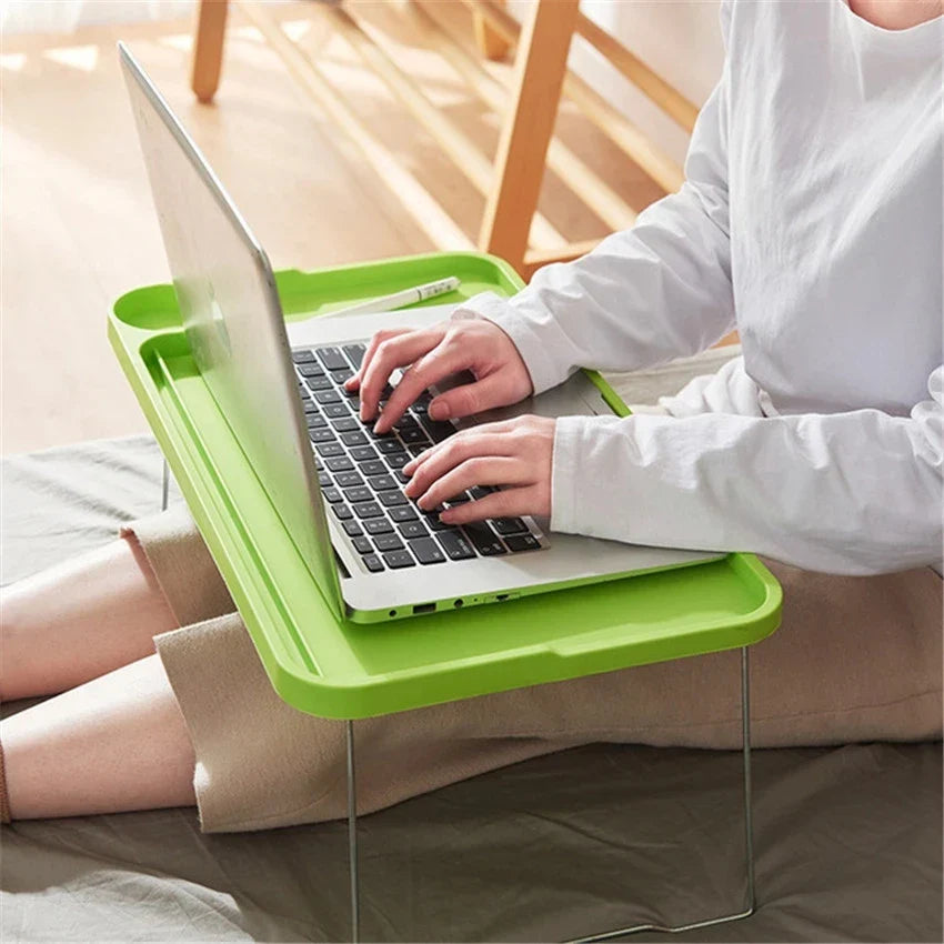 Folding Computer Desk With Cup Holder Portable Bed Laptop Desks Creative Mobile Phone Card Slot Study Table Stand Notebook Desk