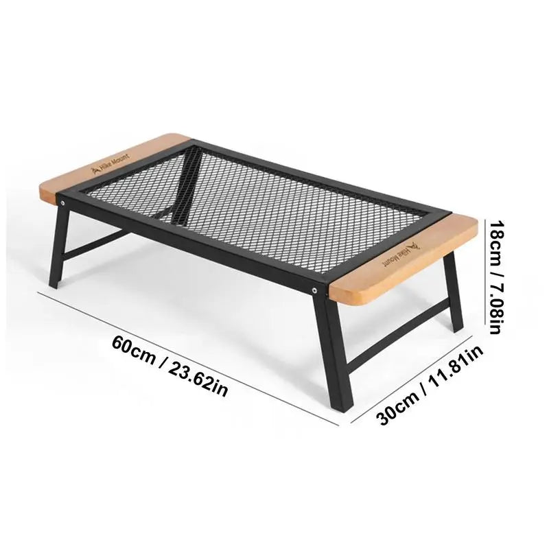 Folding Table With Iron Mesh Outdoor Camping Portable Dining Tables Lightweight Easy To Carry And Store For Outside Picnic