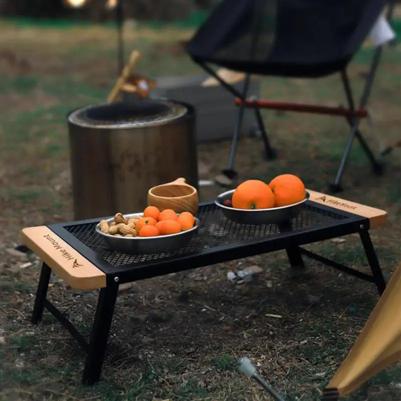 Folding Table With Iron Mesh Outdoor Camping Portable Dining Tables Lightweight Easy To Carry And Store For Outside Picnic