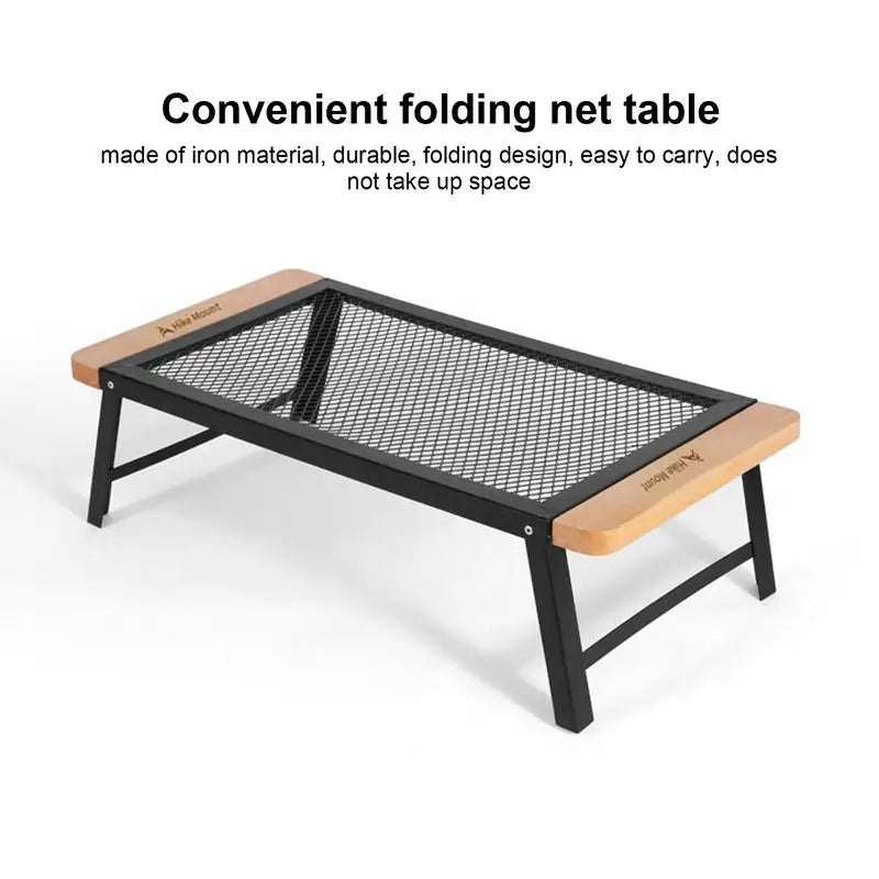 Folding Table With Iron Mesh Outdoor Camping Portable Dining Tables Lightweight Easy To Carry And Store For Outside Picnic