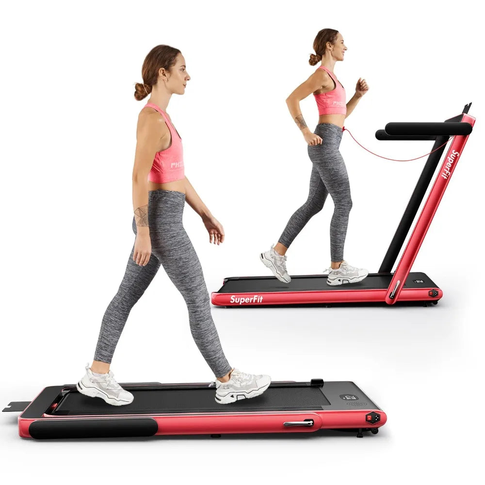 Folding Treadmill, Superfit Under Desk Electric Treadmill, Installation-Free with Remote Control, APP Control and LED Display