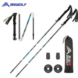 Folding Trekking Poles Ultralight Nordic Walking Stick  Hiking Telescopic Pole Adjustable Anti Shock  Sticks Climbing Running