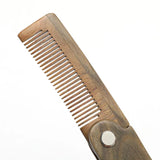 Folding Wood Beard Combs For Men Natural Sandalwood Beard Mustache Hair Comb Salon Barber Hairdressing Styling Tools Accessories