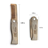 Folding Wood Beard Combs For Men Natural Sandalwood Beard Mustache Hair Comb Salon Barber Hairdressing Styling Tools Accessories