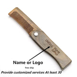 Folding Wood Beard Combs For Men Natural Sandalwood Beard Mustache Hair Comb Salon Barber Hairdressing Styling Tools Accessories