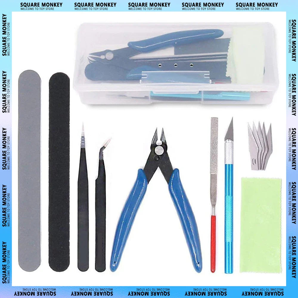 For Gundam Model Making Tools Set DIY Assembled Figurine Anime Accessories Tweezers Pliers Sandpaper Pen-Knife Basic Tools