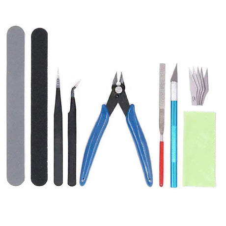 For Gundam Model Making Tools Set DIY Assembled Figurine Anime Accessories Tweezers Pliers Sandpaper Pen-Knife Basic Tools