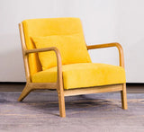 Formwell-Retro Modern Accent Chair, Mid-Century Sofa Chair, Solid Wood Frame, Waist Pillow, Lounge Club Chair, 26"