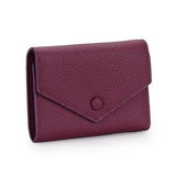 Free Custom Genuine Leather Women's Foldable Cowhide Short Wallet Fashion Envelope Triple Fold Purse Wallet