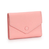 Free Custom Genuine Leather Women's Foldable Cowhide Short Wallet Fashion Envelope Triple Fold Purse Wallet