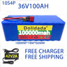 Free shipping 36V battery 10S4P 100Ah battery pack 1000W high power battery 42V 100000mAh Ebike electric bike BMS+42V2A Charger