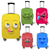 Funny Expression  Printed Suitcase Cover Ladies Travel Out Elastic Luggage Protective Cover Dust Cover Luggage Case