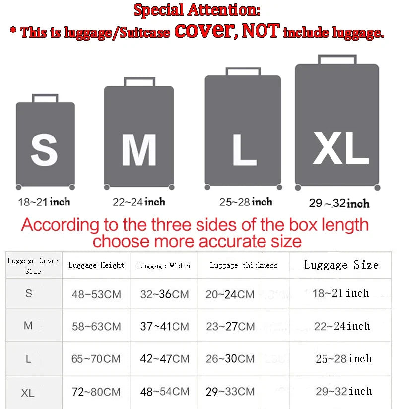 Funny Expression  Printed Suitcase Cover Ladies Travel Out Elastic Luggage Protective Cover Dust Cover Luggage Case