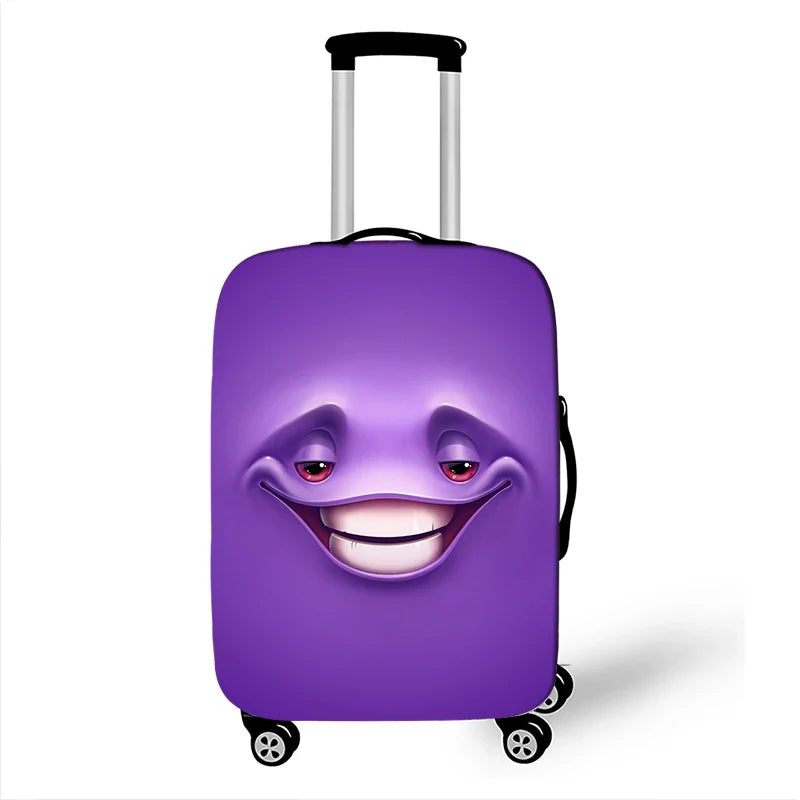 Funny Expression  Printed Suitcase Cover Ladies Travel Out Elastic Luggage Protective Cover Dust Cover Luggage Case