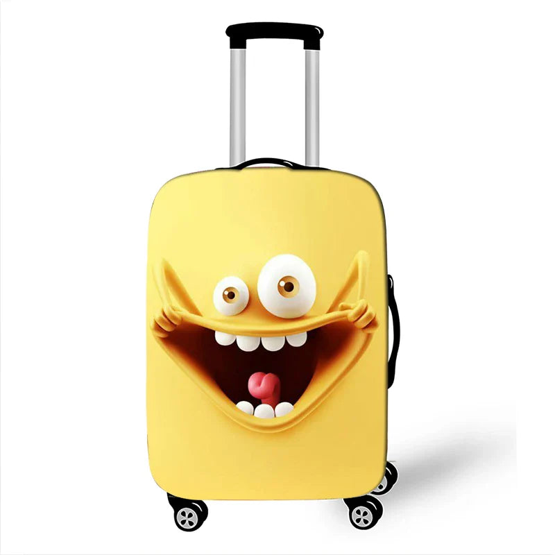 Funny Expression  Printed Suitcase Cover Ladies Travel Out Elastic Luggage Protective Cover Dust Cover Luggage Case