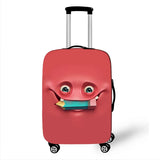 Funny Expression  Printed Suitcase Cover Ladies Travel Out Elastic Luggage Protective Cover Dust Cover Luggage Case