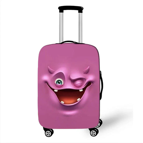 Funny Expression  Printed Suitcase Cover Ladies Travel Out Elastic Luggage Protective Cover Dust Cover Luggage Case