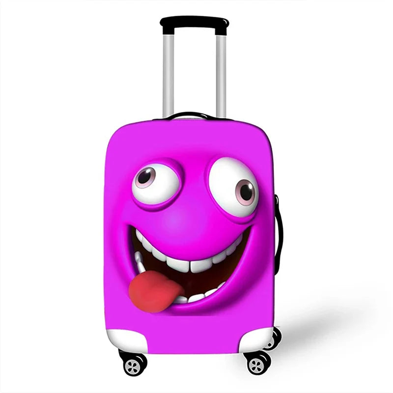 Funny Expression Travel Suitcase Dust Cover Luggage Protective Cover for 18-32 Inch Trolley Case Dust Cover Travel Accessories