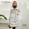 GASMAN 2023 Fashion Parkas Women's Casual Hooded Pocket Belt Women Down Jacket Female Coats Outwear 82032