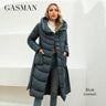 GASMAN 2023 Fashion Parkas Women's Casual Hooded Pocket Belt Women Down Jacket Female Coats Outwear 82032