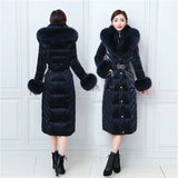 GBPF 2022 FW NEW FUR WOMENS X-LONG EXTRA WARM WHITE GOOSE DOWN COATS