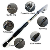 GHOTDA Ultra-light Telescopic Lure Rod 1.6 -2.4 M with 5.2:1 High Speed Spinning Metal Fishing Reel 1000-4000 Series Group