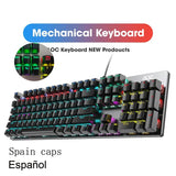 GK410 104 Keys Metal Panel Mechanical Keyboard RGB Light green black tea axis esports full non-impact game computer keyboard