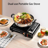 Gas Stove Portable Dual Use Camping BBQ Kitchen Hiking Outdoor Cooking Butane Gas Burner Boiler Cassette Stove Picnic Equipment