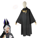 Genshin Impact Cyno Cosplay Black Cloak Hat Gloves White Wig Cosplay Anime Cosplay Halloween Costumes Carnival Party Set