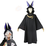 Genshin Impact Cyno Cosplay Black Cloak Hat Gloves White Wig Cosplay Anime Cosplay Halloween Costumes Carnival Party Set