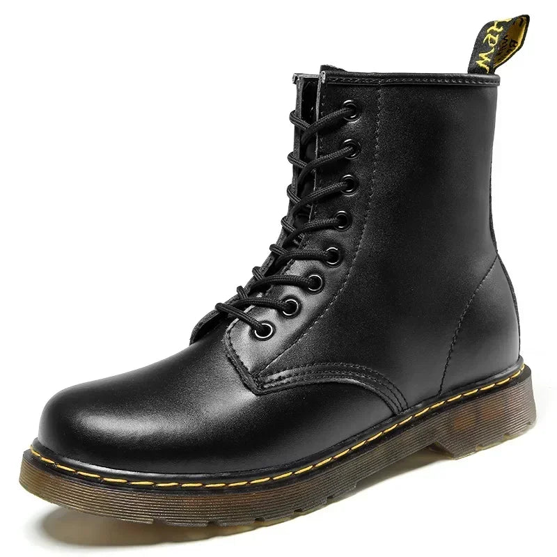 Genuine Leather Boots for Men Martens Ankle Boots Hight Trendy Quality Women Leather Boots Thick Sole Motorcycle Shoes 2024 New