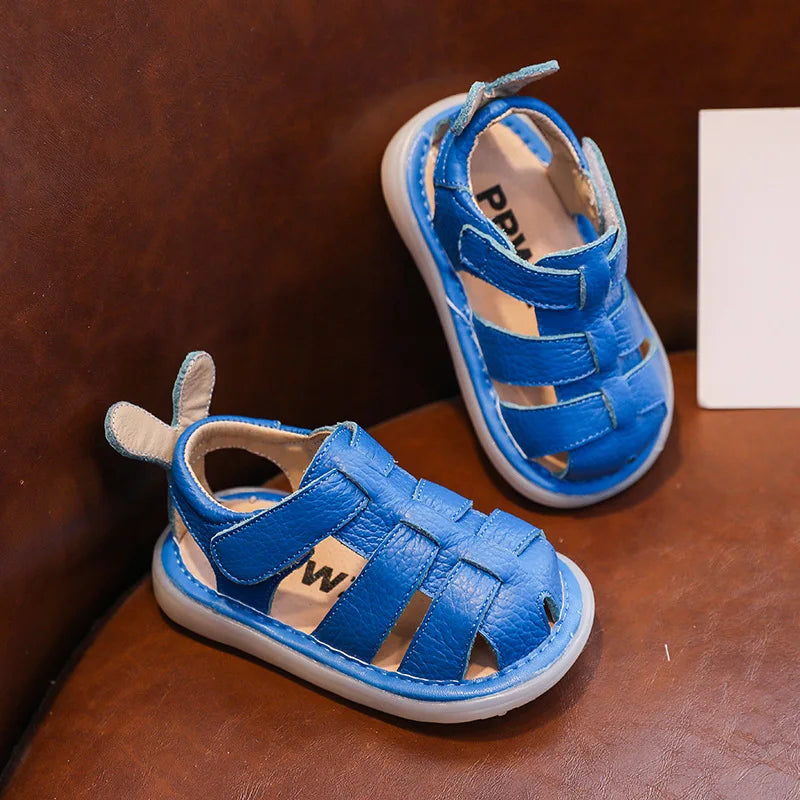 Genuine Leather Boy Sandals 2023Summer Cowhide Baby Shoe Soft Sole Walking Shoe0-3YearSandals for Girl Breathable Kids Shoe유아 샌들