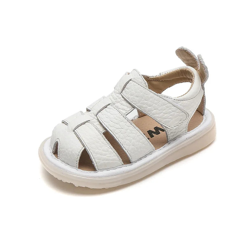 Genuine Leather Boy Sandals 2023Summer Cowhide Baby Shoe Soft Sole Walking Shoe0-3YearSandals for Girl Breathable Kids Shoe유아 샌들