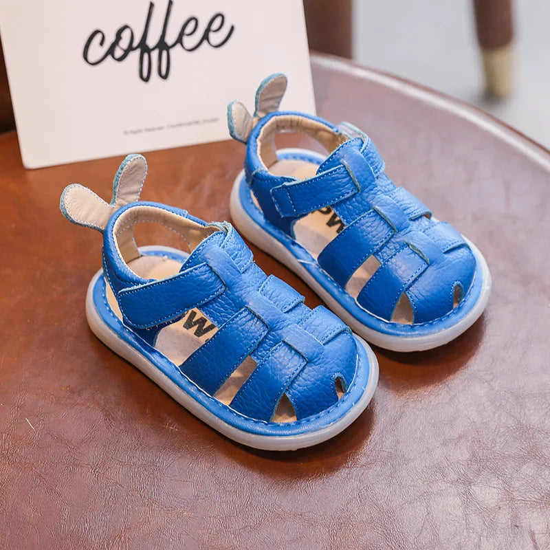 Genuine Leather Boy Sandals 2023Summer Cowhide Baby Shoe Soft Sole Walking Shoe0-3YearSandals for Girl Breathable Kids Shoe유아 샌들