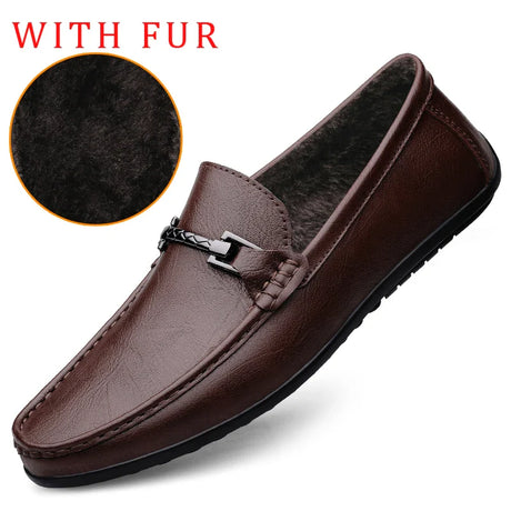 Genuine Leather Loafers Men Design Moccasin Fashion Slip On Soft Flat Casual Men Shoes Adult Male Footwear Handmade Boat Shoes