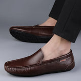 Genuine Leather Men Casual Shoes Luxury Brand Mens Loafers Moccasins Breathable Slip on Italian Driving Shoes Chaussure Homme